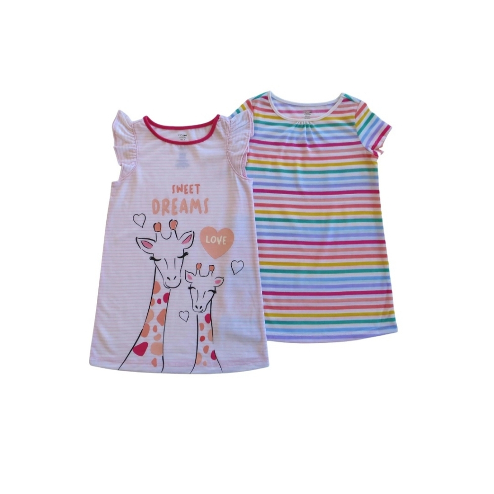 Girls' Pink Giraffe Nightgown Set - Sweet Dreams